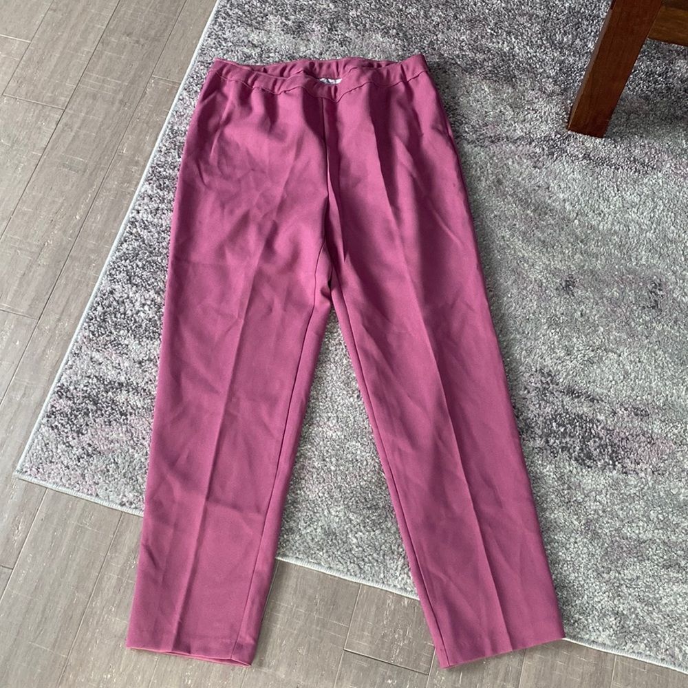 Bend Over Women's Blush Pink Plus Size Pants Trousers Elastic Waist Sz 16W